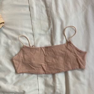Light pink very cropped spaghetti strap tank